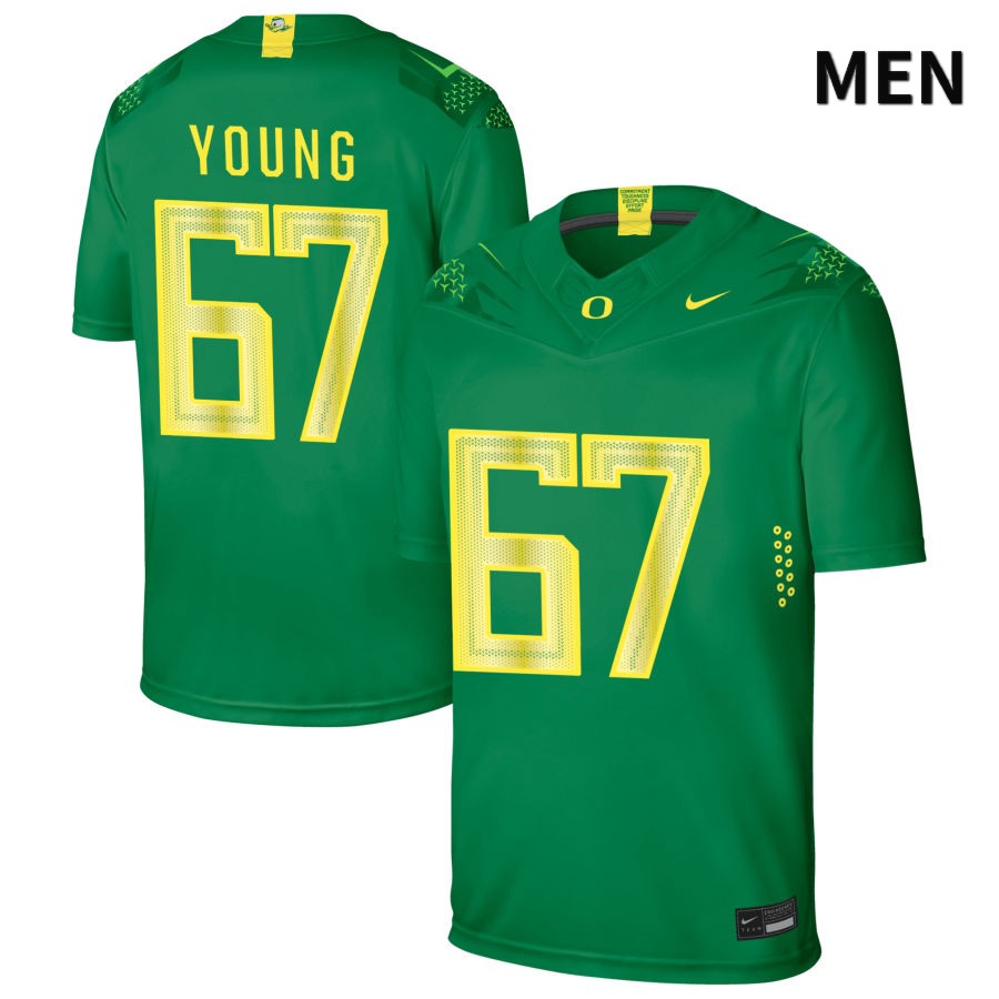 Oregon Ducks Men's #67 Cole Young Football College Authentic Green NIL 2022 Nike Jersey OHD60O5Y